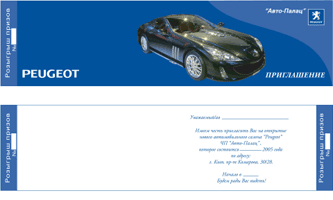 Примеры брендинга и разработки элементов фирменного стиля. Автопалац «Peugeot», 2004 год